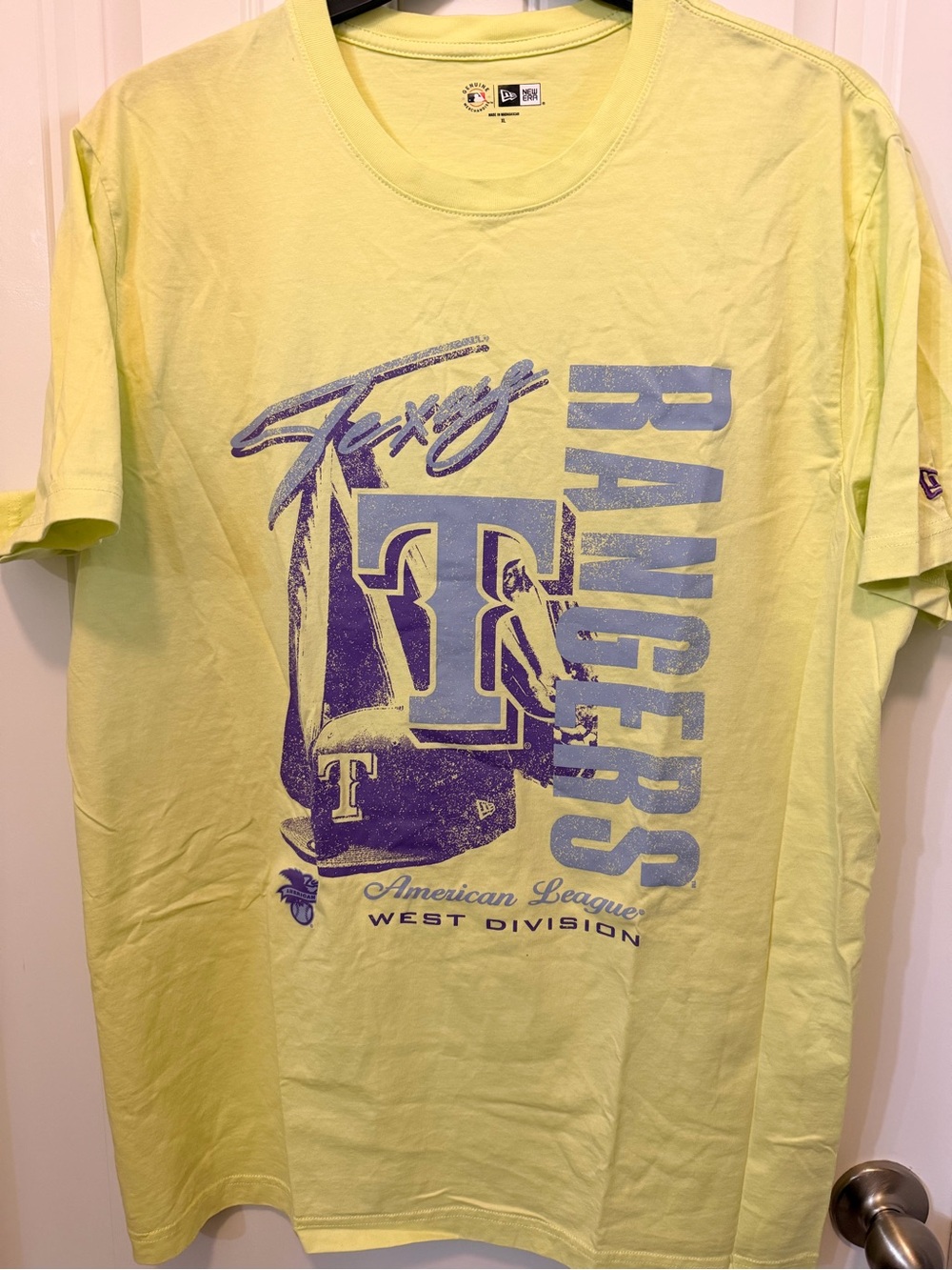New Era Texas Rangers Short Sleeve Tee - Yellow & Purple